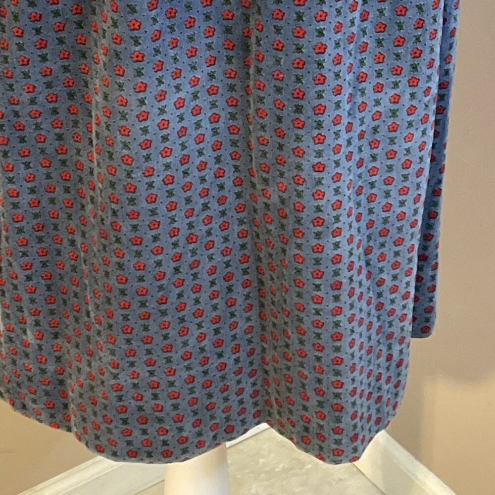 1970s 70's Ditsy Floral Velour 3 Button Jacket & Pencil Skirt Lined Set Sz S - Picture 4 of 11